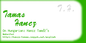 tamas hancz business card